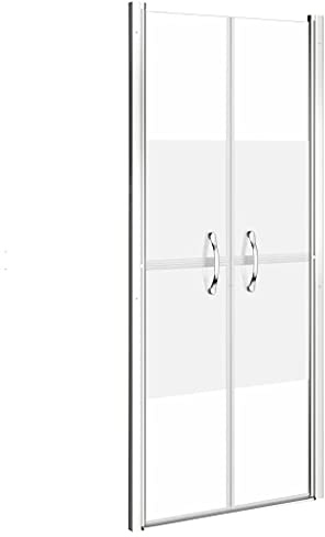 vidaXL Duschtür Nischentür Pendeltür Schwenktür Duschabtrennung Dusche Duschwand Duschkabine Glastür Alurahmen Halbmatt ESG 91x190cm