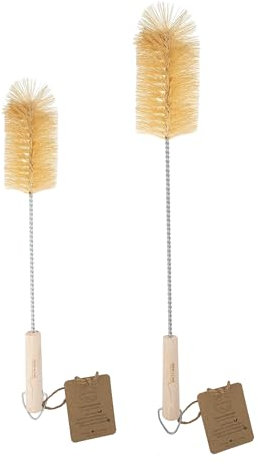 Salty Mind natürliche Flaschenbürste lang mit Agavenfasern und Holzgriff, Reinigungsbürste, vegan, plastikfrei, nachhaltig Made in Germany (Groß), Flaschenbürste für Edelstahlflaschen