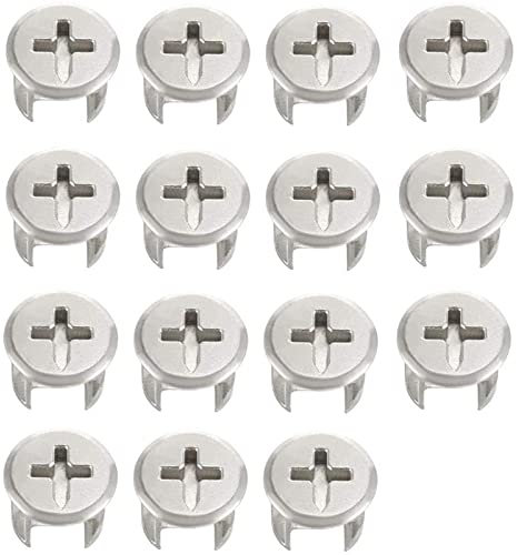 Accesorios de leva de conexión para muebles de BuyWeek, 15 piezas de 12 mm de diámetro, accesorios de leva de conexión de armario de metal para armario, cajón, tocador, armario