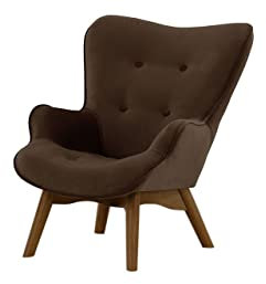 Nordville Bloomy Sessel Mini Für Kinder Kronos- Ohrensessel in Landhaus-Stil | Der perfekte Polstersessel für entspannte, Lange Fernseh- und Leseabende (Brown, Eiche dunkel)
