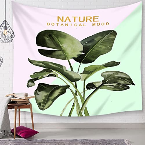 Tapisserie Bebe Tableau Mural Décoration Vert Feuille De Bananier Plante Naturelle Wall Tenture Deco Tenture Décoration Murale Salon Chambre 118X102 inches