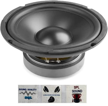 KIT SET PER FENTON 902.208 WPP20 1 altoparlante woofer 20 cm 200 mm 8 diametro 100 watt rms 200 watt max 8 ohm sensibilità 90 db sospensione in gomma, 1 pezzo + 3 adesivi omaggio