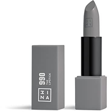 3INA MAKEUP - The Lipstick 990 - Warmes Grau Lippenstift - Matt Lippen-Stift mit Vitamin E und Shea Butter- Langanhaltender Hochpigmentiert Creme - Vanille-Duft - Vegan - Cruelty Free