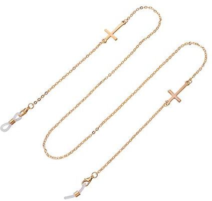 Brillenkette Mode Hängende Seil Halskette Gesicht Lanyard Brillenhalter Kettenverlängerung rutschfeste Lanyard Mit Zwei Haken Schwarz