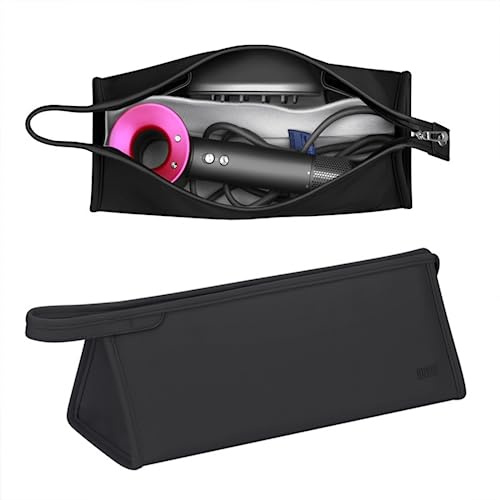 zCloud Reise Haartrockner Tasche Aufbewahrungstasche PU Leder Reise Schutz Tasche Geeignet für Dyson Supersonic Haartrockner und Dyson Airwrap Styler, Schwarz , 35*14*15CM