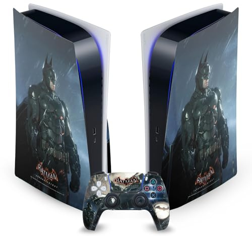 Head Case Designs Offizielle Batman Arkham Knight Batman Grafiken Vinyl Frontplatte Haut Gaming Aufkleber kompatibel mit Sony PlayStation 5 PS5 Disc Edition Console & DualSense Controller
