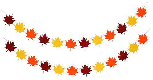 Herbstfestgirlande Banner mit Ahornblättern Erntedankfest Herbst Party