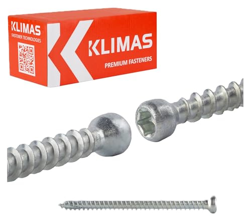 KLIMAS Holzbauschrauben Konstruktionsschrauben Vollgewinde Zylinderkopf ETA (100 Stück - Ø6mm x 120mm TX30)