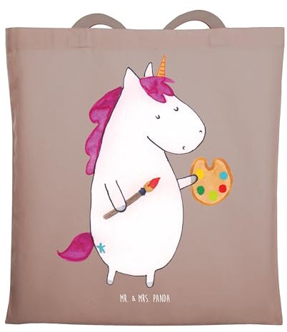 Mr. & Mrs. Panda Laptoptasche Einhorn Künstler - Geschenk, Artist, Welt, dokumententasche, Jutebeutel, Tasche, Shopping, Tote Bag, Schultertasche, Einhörner, Unicorn, Stift, Zeichnen, Englisch