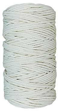Cordel De Jardín Cuerda De Algodón Blanco, Cordón De Algodón Suave Y Fuerte, Longitud 200 Metros, Adecuado for Jardinería, Colgantes De Plantas Y Manualidades De Bricolaje,Diameter 3mm ( Color : White