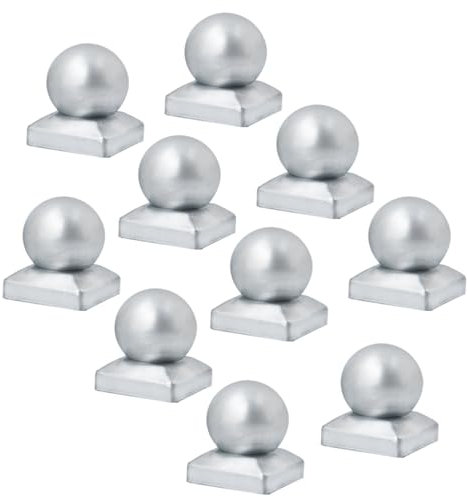 MFAOSHI Tappi per Pali da (10 Pezzi) - Sfera Copertura per Recinzione da Giardino in Legno - Tappo per Pali in Legno - Alternativa alla Zincatura - Tappo per Pali,40x40mm