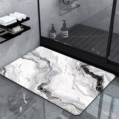 Badezimmerteppich, Badematte Rutschfest, Badteppich Badvorleger Badteppich Rutschfest Waschbar Badezimmer Teppiche Badezimmer Bad, Duschvorleger, Badematten, Bathroom Stone Bath Mat, Maritime 70x120cm