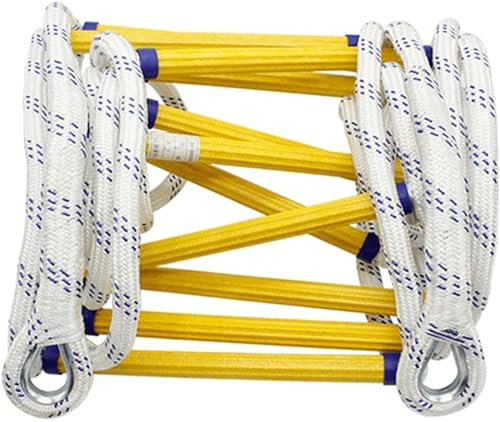 Rope Ladder Fire Escape |Emergency Extension Ladder|Flame Resistant Fire Safety Ladders with Carabines|Fast to Deploy&Easy to Use-Compact Lightweight(Size:10m/32.8ft)