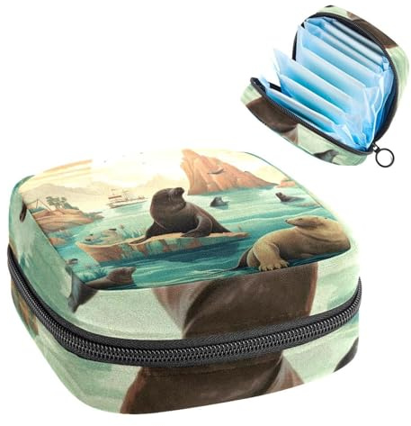 Sea Lion-765 - Borsa per il primo ciclo mestruale, per ragazze e donne, per coppette mestruali, per mestruazioni femminili