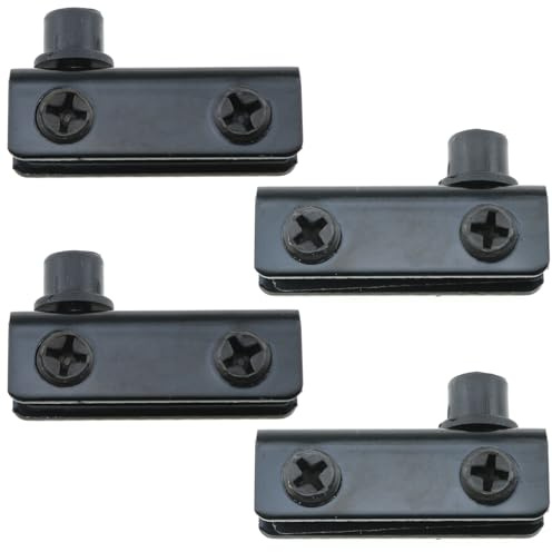 LUORNG 2 Sets 40 x 13 mm schwarzes Glastür-Scharnier, Eisenplattierter Glasclip, Möbelbeschläge, Türbeschlag für Vitrinen und Badezimmertüren