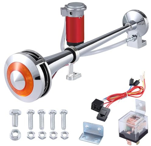 RUPSE 150DB Air Horn, Car Horn with Light, Super Loud Train Horn, Air Horn 12v with Compressor, Airhorn for All 12 V Vehicles and Motorcycles