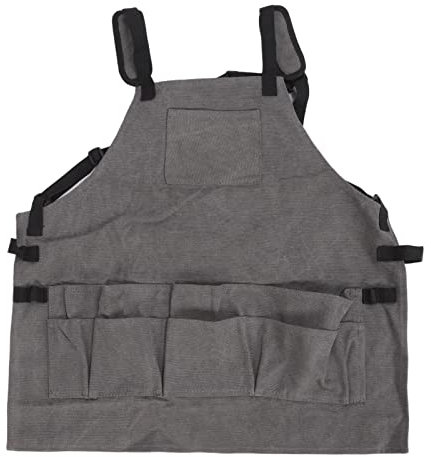 Zoeyilan Holzbearbeitungsschürze, Werkzeugschürze, Tischlerschürze, verstellbare Arbeitsschürze mit mehreren Taschen für Werkstattmechaniker, Techniker, Tischler, Schmiede und Gärtner
