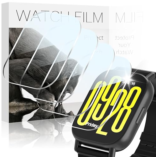 4 Piezas Protector Reloj Vidrio Templado HD 9H Anti-raspado para Xiaomi Redmi Watch 5 Active Película Protectora Protector Pantalla Cristal Templado Compatible con para Xiaomi Redmi Watch 5 Active