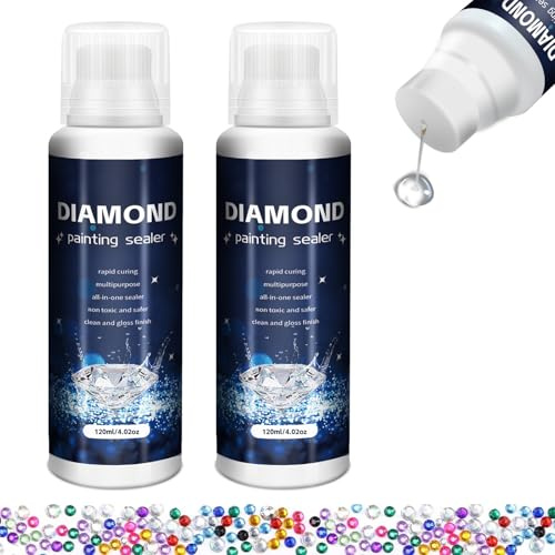 Cutiolly Sigillante per pittura con diamanti, 2 pezzi di colla per pittura con diamanti, sigillante per pittura con diamanti, colla per pittura con diamanti 5D con testa in spugna, per il fissaggio