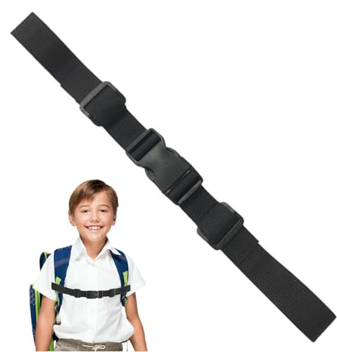 Cinghia toracica per zaino, cinghia pettorale regolabile, cinghia di ricambio versatile per zaino, imbracatura pettorale per una vestibilità sicura e un trasporto confortevole., Nero , Refer to