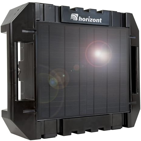 horizont Solar Weidezaungerät 12 V ranger ® AS1000SC - mit integriertem 15 W Solarpanel und 12 Ah Akku - für Zaunlängen bis zu 10 km oder 5 Elektronetze á 50 m, 10.600 V maximale Spannung