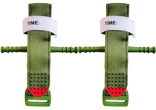 2 Pièces Garrot Tourniquet,Tactique Kit d'urgence,Tactical Tourniquets pour Camping,Tactical Tourniquets Pansement,pour Le Contrôle de la Perte de Sang Kits de Randonnée et d'urgence