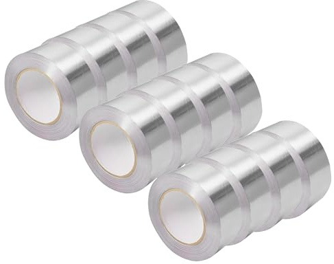 Orion Stationery Aluminum Foil Tape | 12 Rolls of 48mm x 15M | Heat UV Resistant | Adhesive Insulation | Waterproof, HVAC Repair, Sealing Ducts, Ductwork, and Pipes Repairing, Repairs, SIlver