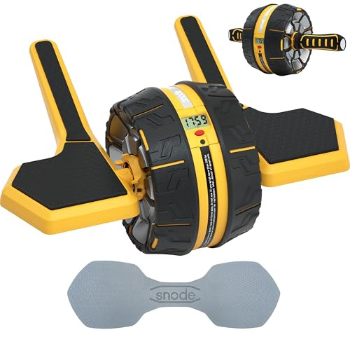 SNODE Ab Roller Wheel with Elbow Support, 3 Levels Resist, Dual Mode, Ab Wheel for Core Workout, Automatic Rebound Sytem,Spring Steel Sheet