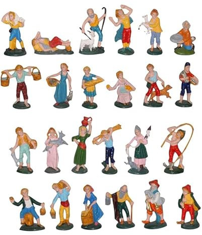 Chianese Pastore presepe 7 cm in plastica – Personaggio misto per Natività – Statua singola per presepe natalizio – Figura resistente ideale per arricchire la scena natalizia 1Pz