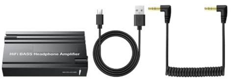 Afforstyle Amplificateur de Casque HiFi Bass Portable 3,5 mm avec Bouton de Volume, Amplification des Basses Rechargeable 16-600 Ω pour Ordinateur.
