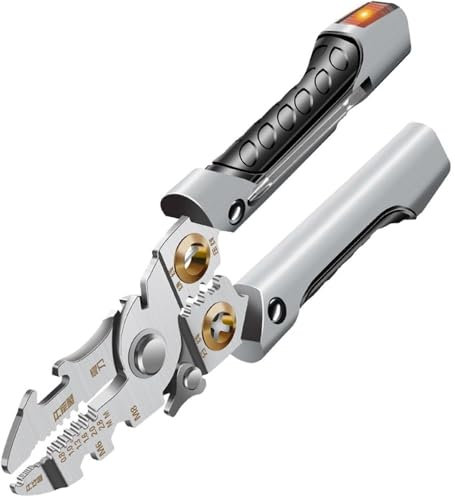 PGPAYH Pince à dénuder, Coupe-câbles, Pince coupante, Pince à dénuder 21 en 1, Pince à dénuder avec Mesure de l'électricité, Ciseaux for gratter et Presser Les Fils