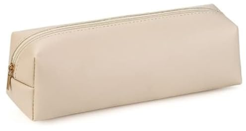 ZHAOYCSH Federmäppchen aus PU Leder – Beige | Schlampermäppchen mit Reißverschluss für Stifte & Kosmetik | Tragbare Stiftetasche für Schule, Büro & Reise | Ideal für Schüler & Berufstätige