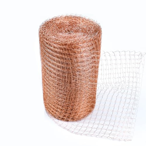 MCTNCT 10M X 12.7CM Maille de Cuivre, Filet Anti Limaces et Escargots, Maille de Cuivre Tricotée à 100% Pur, Grillage Anti Rongeur, Les Escargots et Autres Parasites