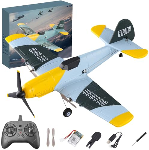 Afenau RC Flugzeug, 2,4 GHz Ferngesteuertes Flugzeug mit 2 Batterien, 3-Kanal-RTF Segelflugzeugspielzeug mit Verstellbares Heckleitwerk, 6 Achsen Gyro RCFlugzeug Anfänger für Kinder Erwachsene