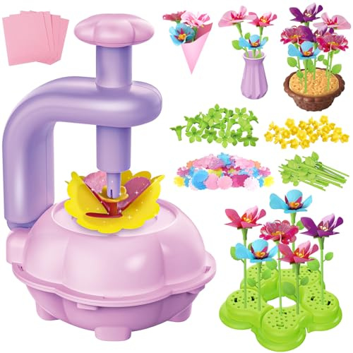 Bastelset Kinder ab 4 5 6 7 8 9 10 Jahre - DIY Stoff Blumen Bastel Set | Basteln Mädchen 4 5 6 7 8 9 10 Jahre, Kinder Spielzeug, Weihnachts und Geburtstags Geschenk