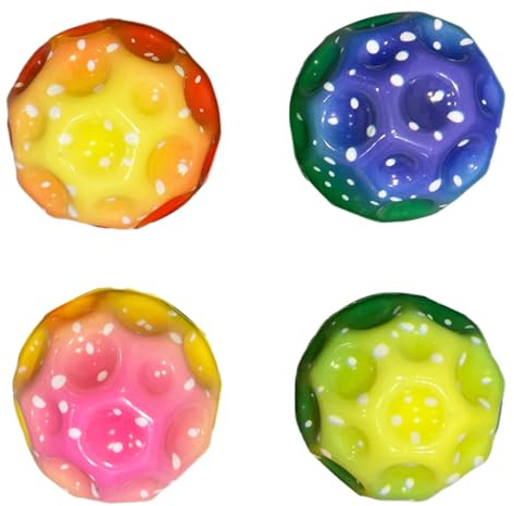 InteDesign 4 PCS Moon Balls,Space Balls, 7cm High Bouncing Astro Jump Bouncing Ball Toy,Ultra High Bouncy Big Bouncy Toy for Party Gift (Gradient)