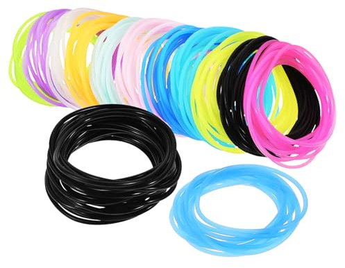 TOBBOMEY Silikonarmbänder Nachtleuchtend Mädchen Elastisch Vollfarbig Partys Glow in The Dark