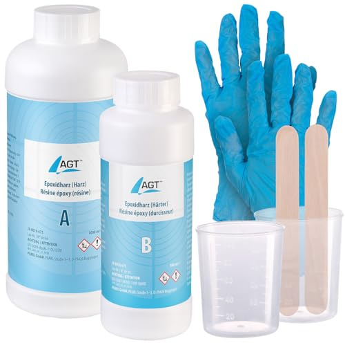 AGT epossidica: Resina epoxydica, trasparente, 1.500 ml (resina epossidica cristallina, senza bolle, epossidico)