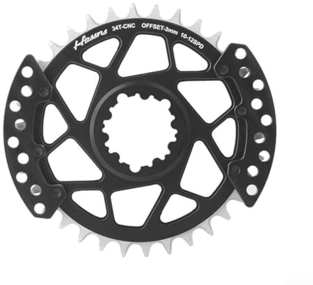 Yuanpgky Direktmontage-Kettenblatt für Offset 0 mm/3 mm mit abnehmbarem Kettenschutz, für CNC-gefräste 7075-Aluminiumlegierung, kompatibel mit Mountainbikes, 9/10/11/12 Geschwindigkeit, 32T und (34T 3