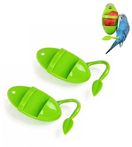 Cuttlebone Holder for Bird Cage 2pcs - Plastic Food Holder for Cuttlebone for Birds, Parakeets, Cockatiels, Budgies, and Finches - Cuddle Bones Feeding Rack