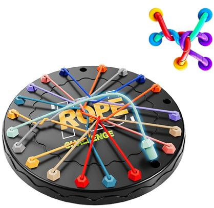 Brainy Knots Rope Challenge - Juego de ajos con cuerda y lógica de estrategia, mesa sin enredos, juego de mesa, juego de mesa trenzado, juego de rompecabezas para niños a partir de 3, juegos