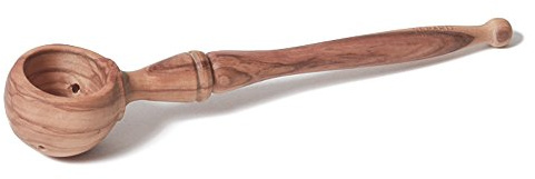 Bérard Olivenholz Löffel für Oliven 20 cm | Olivenlöffel Holz mit Schnitzkonturen | strapazierfähig und langlebig | Handgefertigter Löffel Olivenholz | Holz Kochbesteck