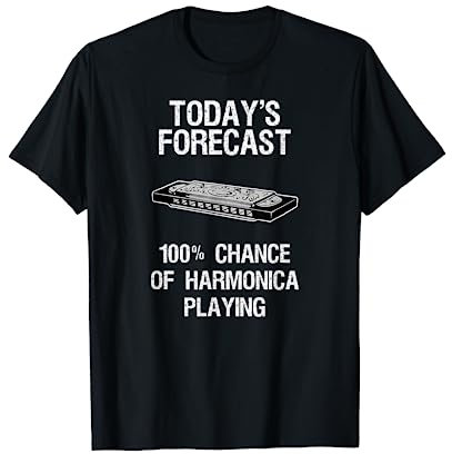 Harmonica T-Shirt - Funny Forecast Harmonica Player T-Shirt