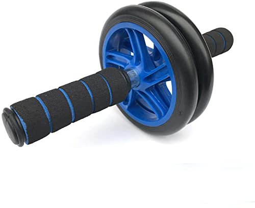 ANLIN Bauch-Roller Bauchmuskeltrainingsset mit Yogamatte, Blau und Schwarz