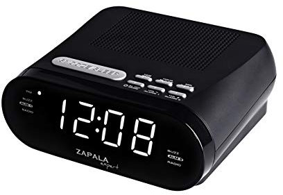 ZAPALA Expert Wake-Up Alarm Clock with Radio for Bedside or Kitchen, Dual Alarm, Sleep & Snooze Function, FM Radio with 10 Preset Station, USB Port for Smart Phones and Tablets Charging
