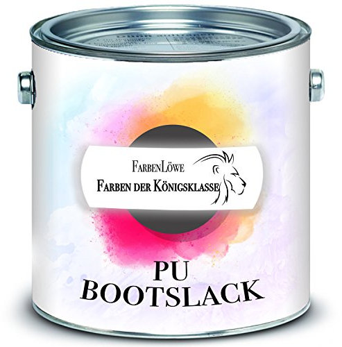 FARBENLÖWE Bootslack Yachtlack Bootsfarbe Yachtfarbe PU-verstärkt für Holz und Metall verstärkt, extrem belastbar und hochelastisch Schiffslackierung (Farblos, 1 L)