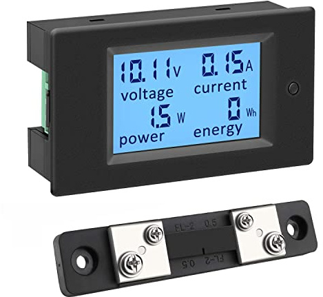 KETOTEK Multimeter Volt Ampere Watt KWh Anzeige DC 6,5~100V mit 50A Shunt | DC Amperemeter Voltmeter Digital, Spannungsmesser Energiemessgerät Leistungsmesser Wattmeter Messgerät für Solar Auto