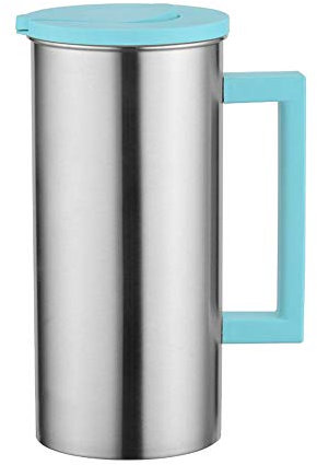 Pichet D'eau Cruche Carafe Théière, Avec Un Couvercle, Grande Capacité Acier Inoxydable Cadeau Pour Servir De L'eau, Des Jus De Fruits, Du Thé Glacé Et D'autres Boissons Froides, 1,8 L (Vert)