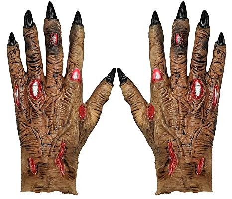 W WIDMANN MILANO Party Fashion - 00215 - Gants de zombie, en latex, accessoires de déguisement, accessoires, Halloween, carnaval, fête à thème