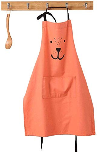 JameStyle26 Smile Schürze aus Baumwolle & Leinen Star Damen Küchenschürze Latzschürze Kochschürze mit Tasche Kochen Backen Mama Kind Look